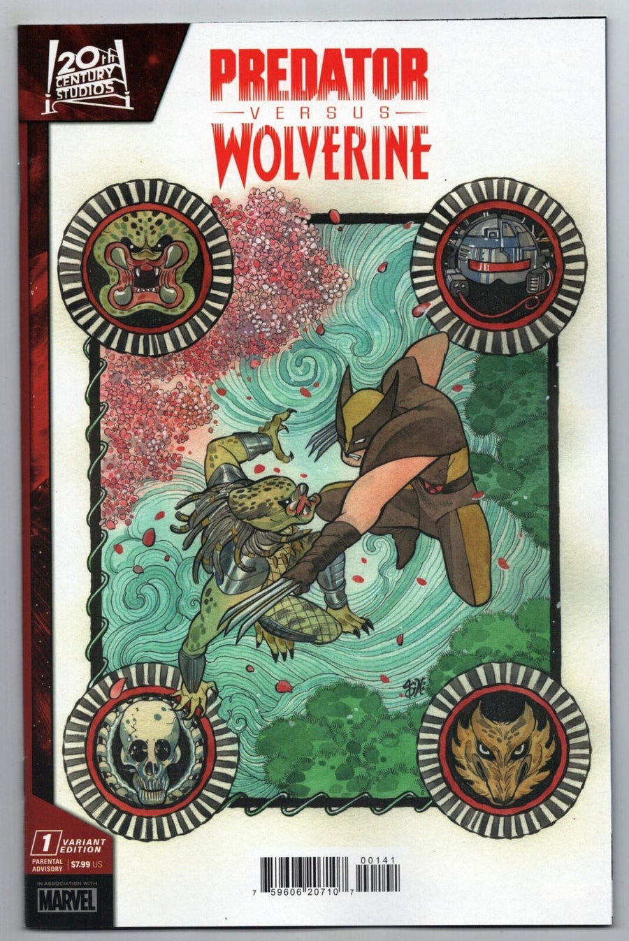 Predator vs. Wolverine (2023 Marvel) 1 Peach Momoko Variant